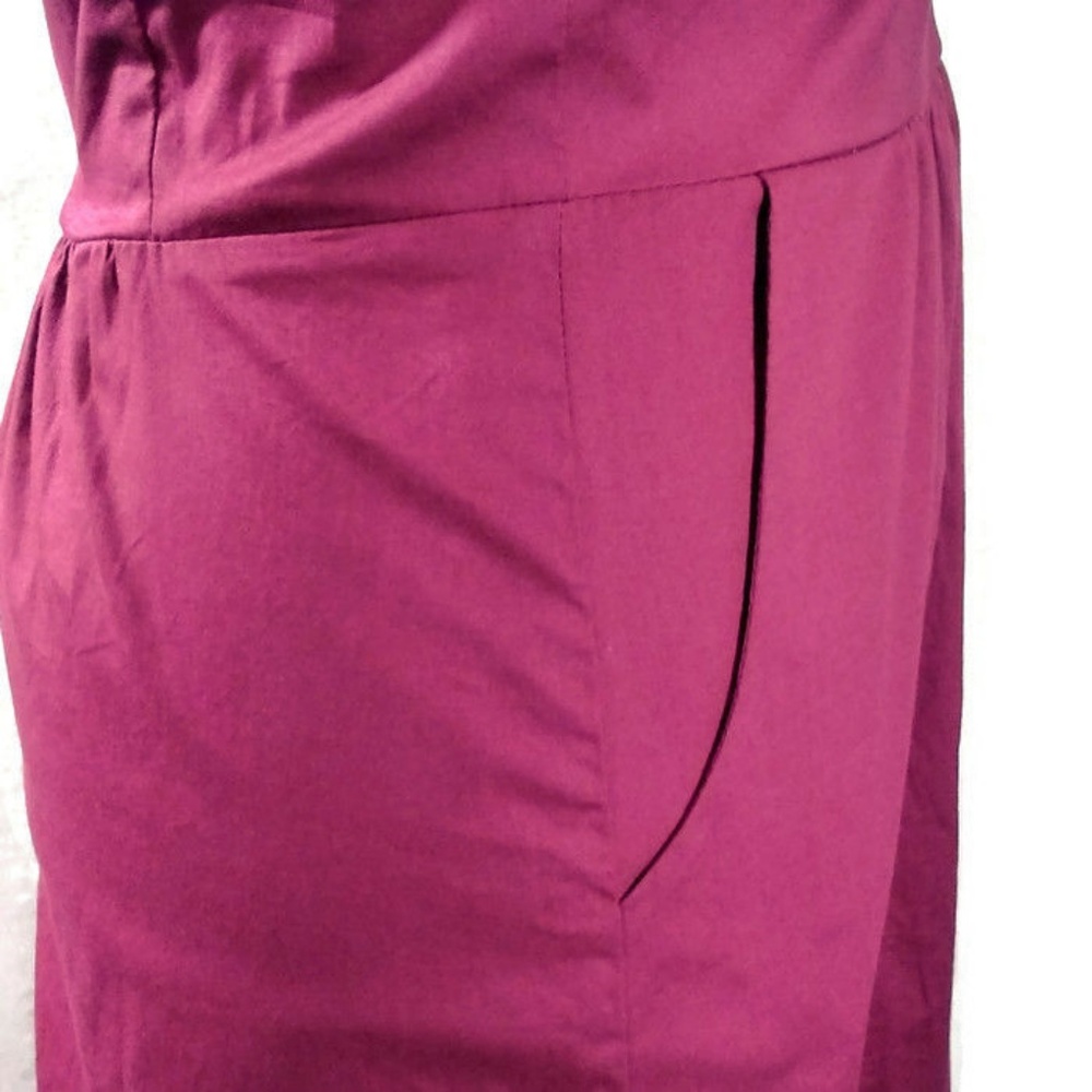 Livy Lu OU Halter Dress Crimson and Cream Medium - Picture 4 of 8